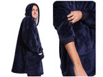Šiltas megztinis oversize antklodė xxl 2in1 storas flisas, Navy, Szín, Haditengerészet
