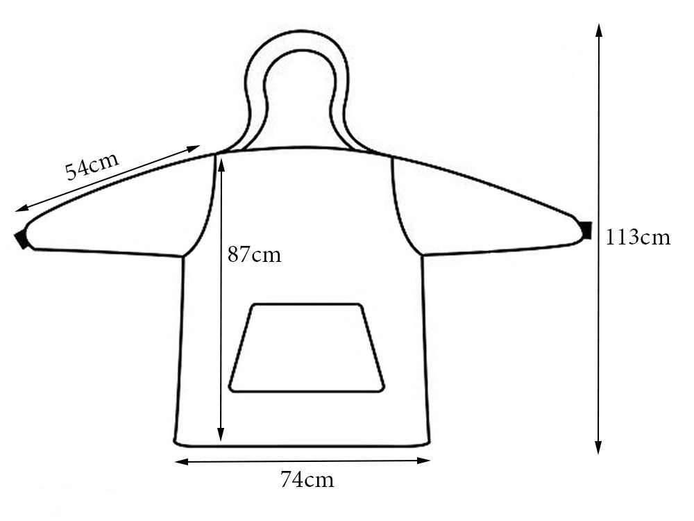 Šiltas megztinis oversize antklodė xxl 2in1 storas flisas, Juoda, Szín, Fekete