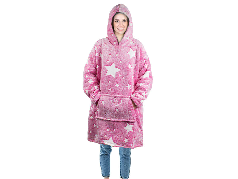 Šiltas megztinis oversize antklodė xxl 2in1 storas flisas
