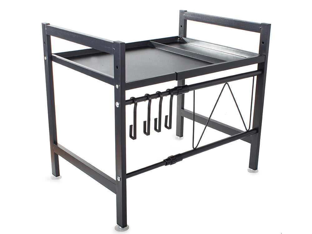 Mikrobangų krosnelės stovas reguliuojama virtuvės lentyna