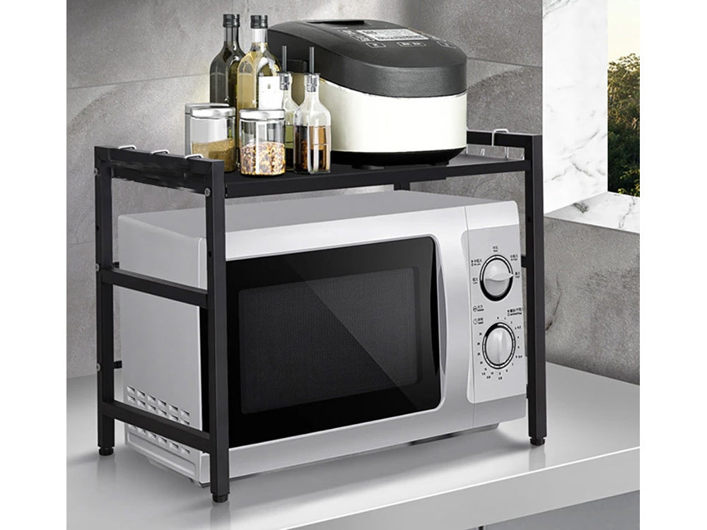 Mikrobangų krosnelės stovas reguliuojama virtuvės lentyna