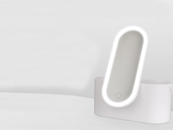 Trobelė kosmetikos organizatorius veidrodis usb vadovaujama