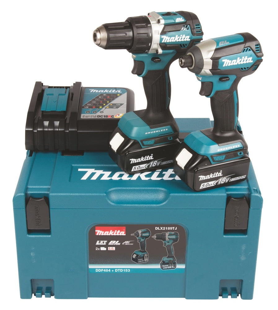 Akumuliatorinių įrankių 18V komplektas (DDF484 + DTD153) 5Ah Makita MDLX2189TJ