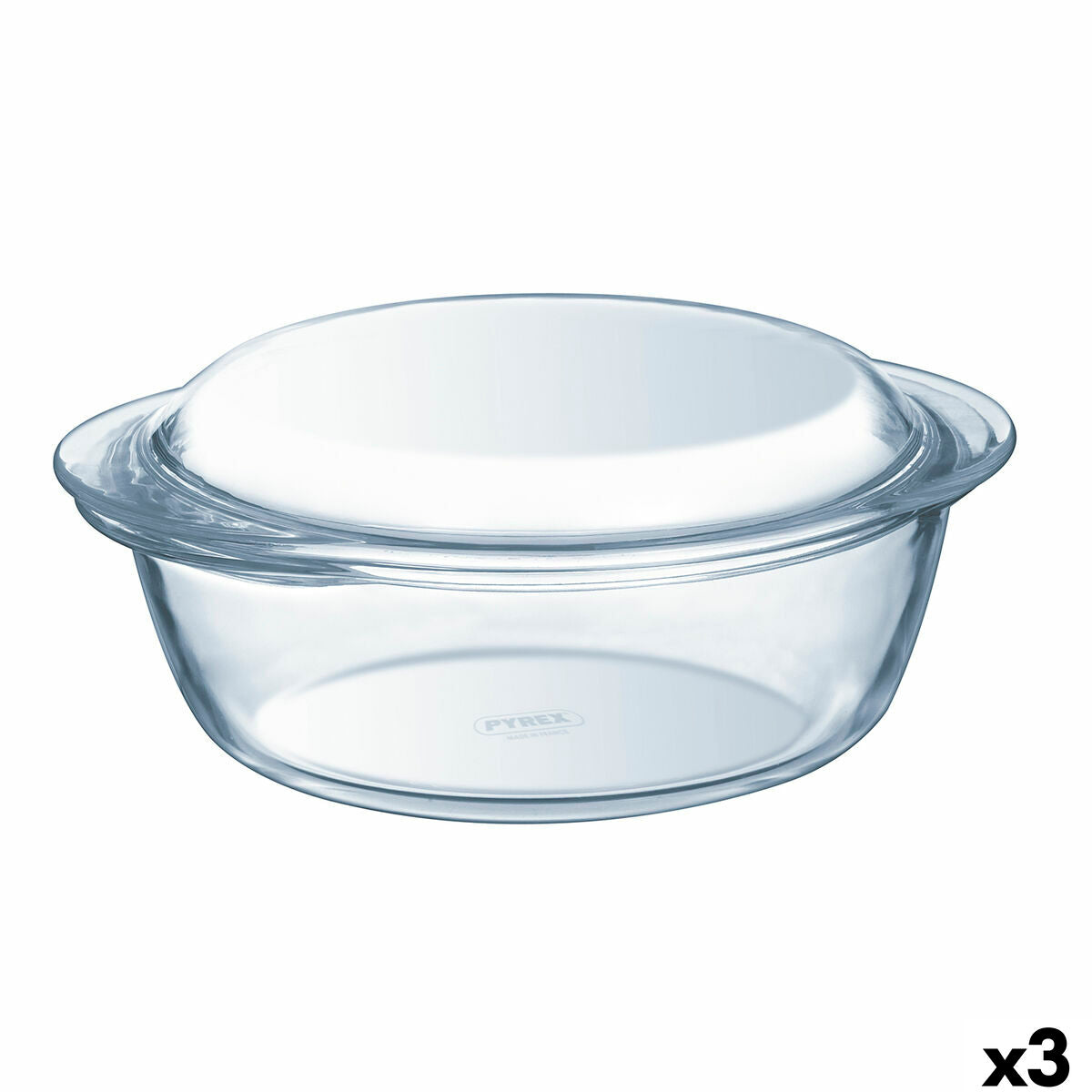 Puodas su dangčiu Pyrex Essentials Skaidrus 3,2 L (3 vnt.)