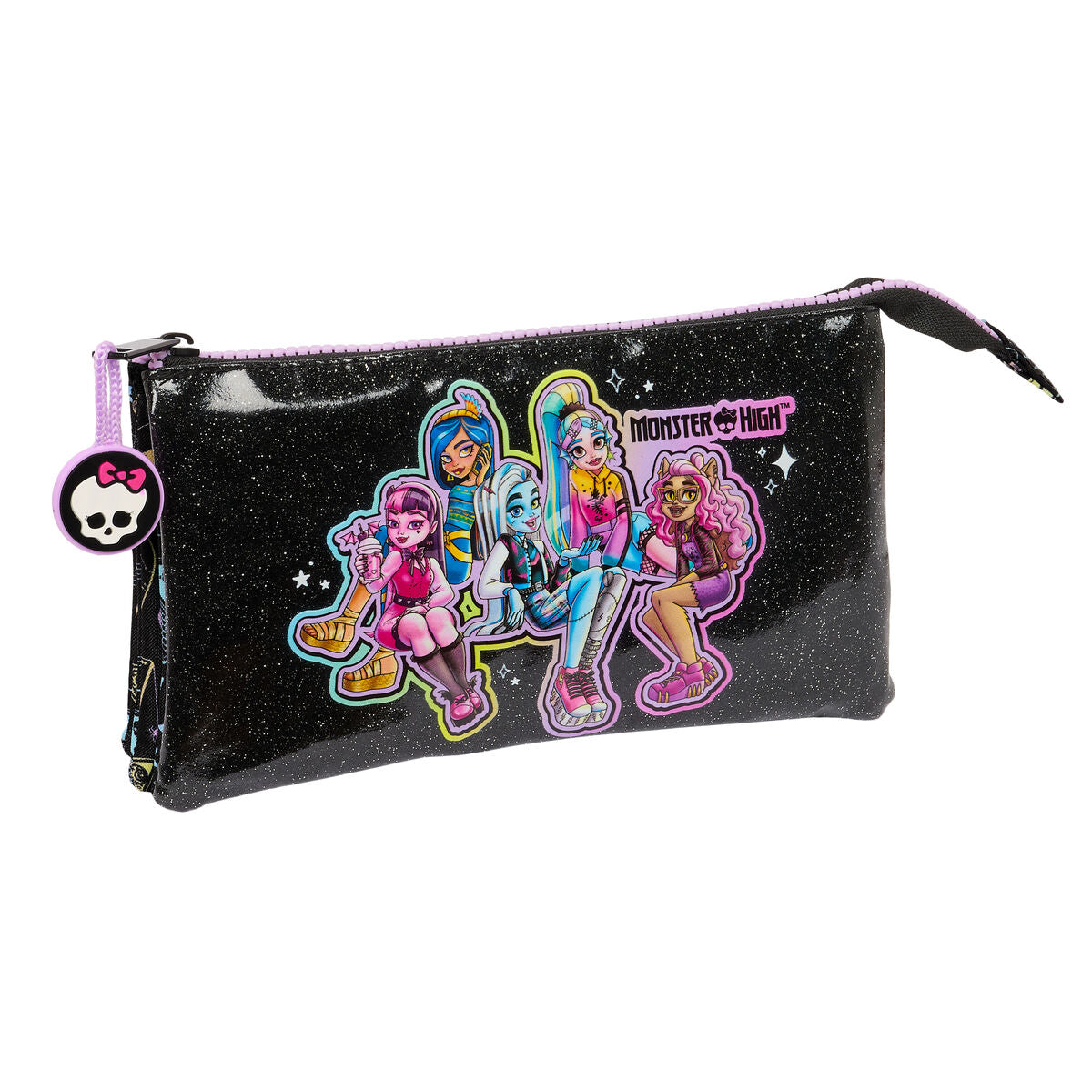 Mokyklinis dėklas Monster High Juoda 22 x 12 x 3 cm