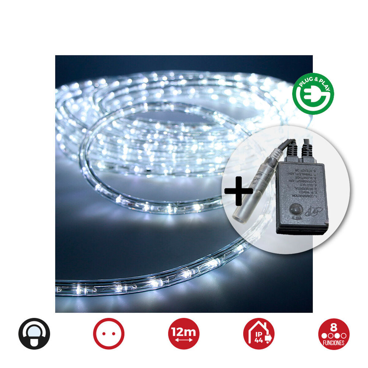 Žarna LED EDM 71491 Flexiled Skaidrus 230 V 12 m