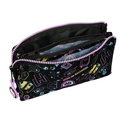 Mokyklinis dėklas Monster High Juoda 22 x 12 x 3 cm