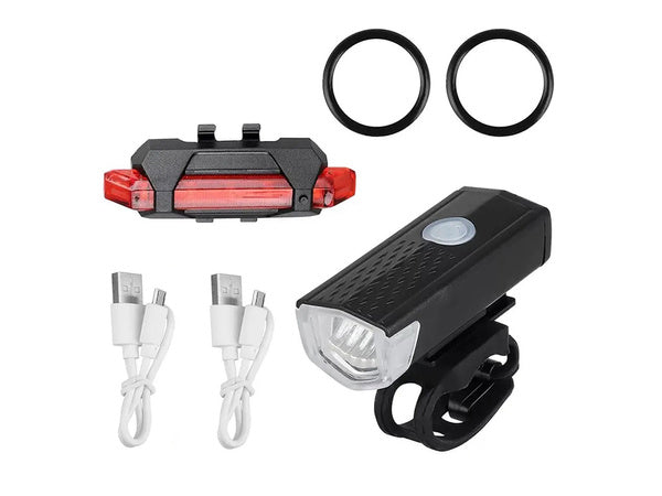 Led rinkinys galinis priekinis usb dviračio žibintas