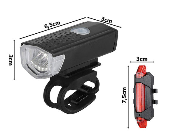 Led rinkinys galinis priekinis usb dviračio žibintas