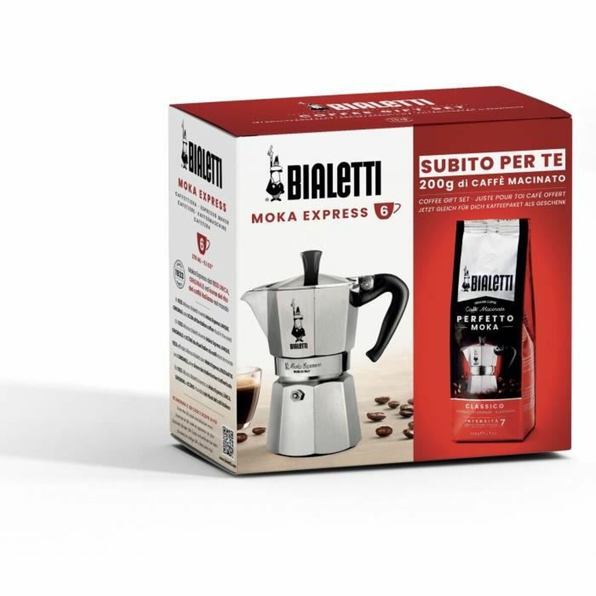 Itališkas Kavinukas Bialetti Moka Classico Pilka