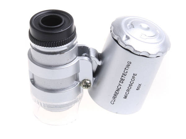 Juvelyrinis lupos mikroskopas 60x led uv professional