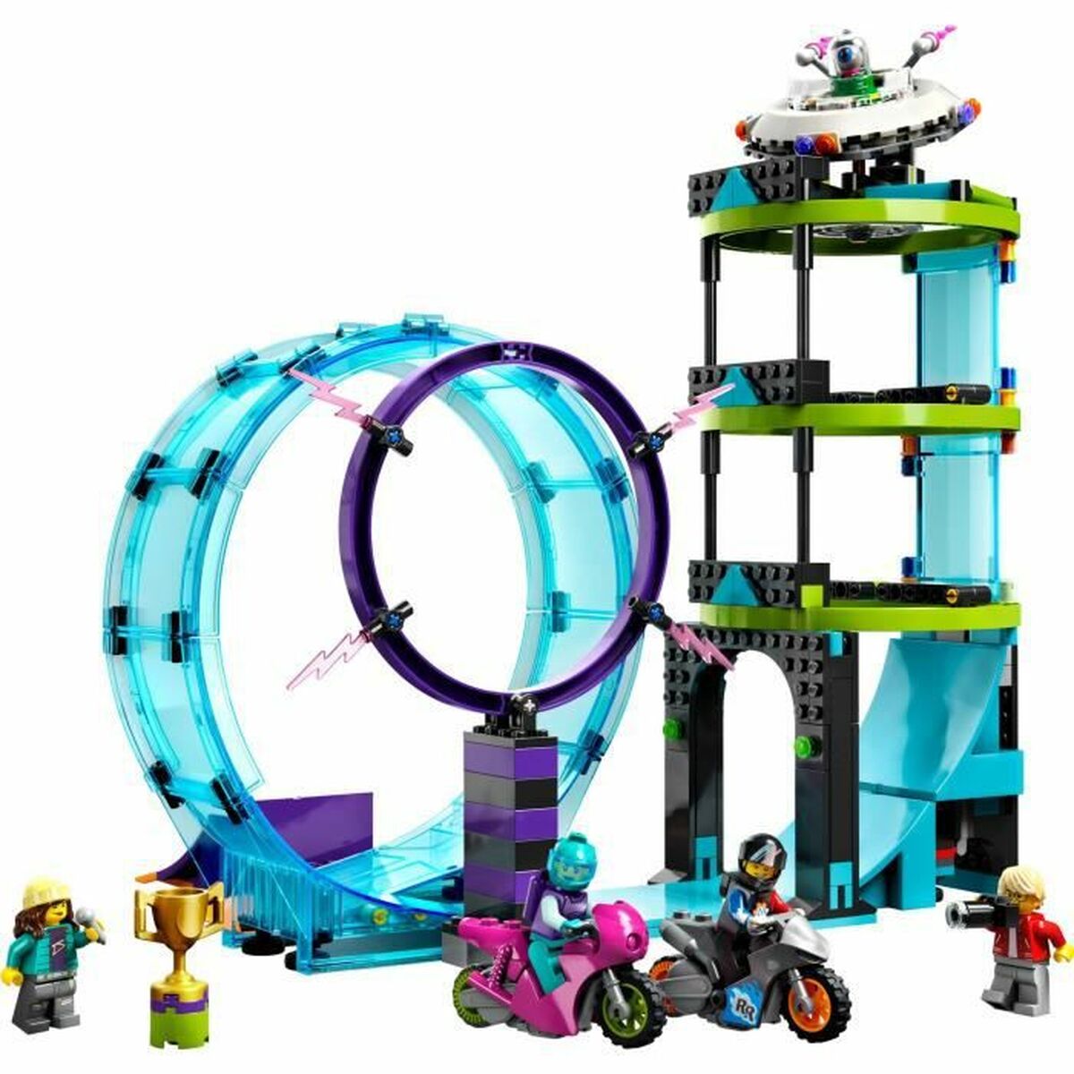 Statybos rinkinys Lego City Stuntz 60361 The ultimate challenge for cascadon bikers 385 Dalys