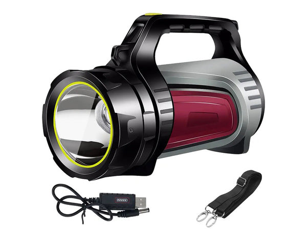 Įkraunamas žibintuvėlis led prožektorius powerbank galingas