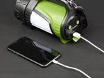 Įkraunamas led žibintuvėlis prožektorius galingas powerbank