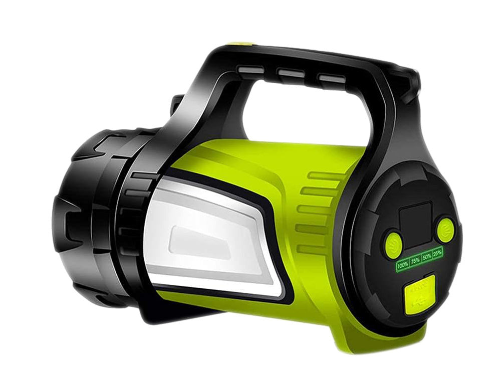 Įkraunamas led žibintuvėlis prožektorius galingas powerbank