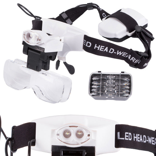 Laikrodininko didinamasis stiklas remontui 2 led 6x