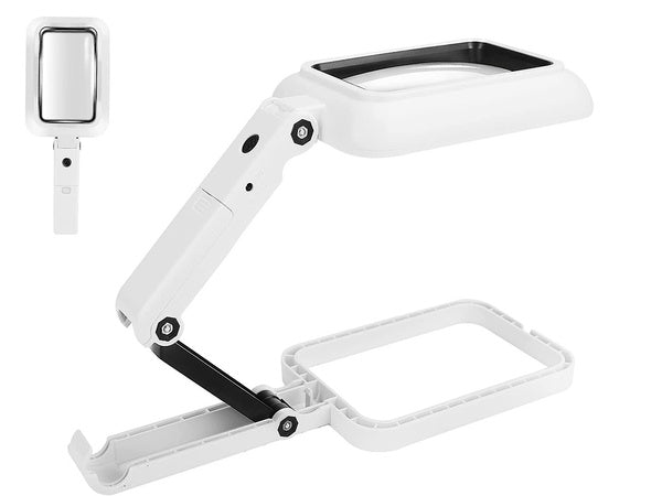 Juvelyro stalo didysis 3x 18 led sulankstomasis didintuvas