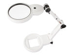 Juvelyro stalo didysis 12x 8x 18 led usb lupa