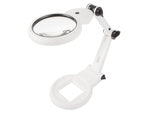 Juvelyro stalo didysis 12x 8x 18 led usb lupa