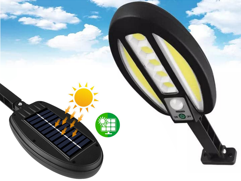 95 led saulės lempa su jutikliu nuo sutemų iki aušros