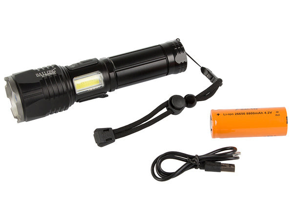 Taktinis žibintuvėlis bailong cree cob led xhp160 galia
