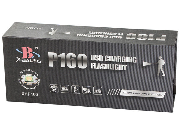 Taktinis žibintuvėlis bailong cree cob led xhp160 galia