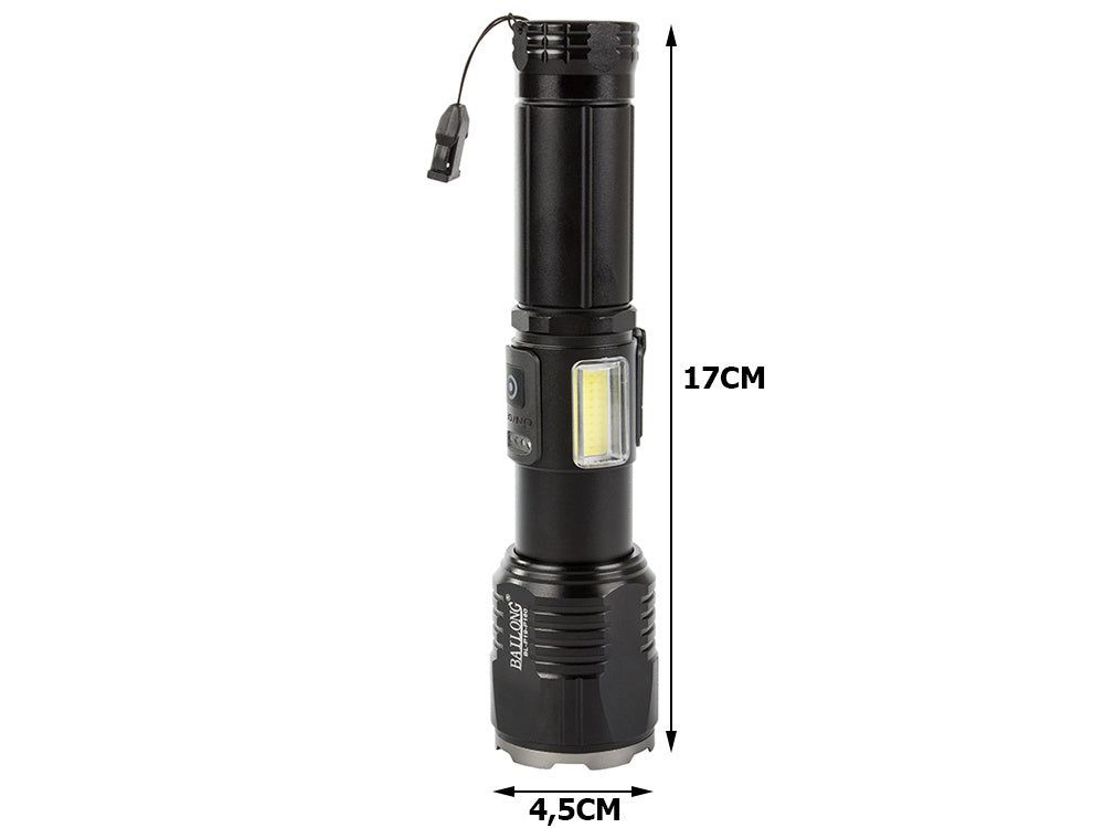 Taktinis žibintuvėlis bailong cree cob led xhp160 galia