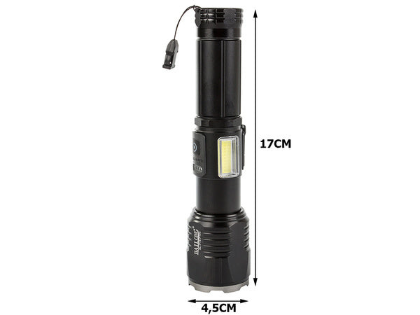 Taktinis žibintuvėlis bailong cree cob led xhp160 galia