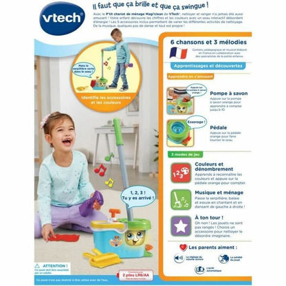 Valymo ir laikymo rinkinys Vtech Little Magi'clean Cleaning Trolley Žaislai