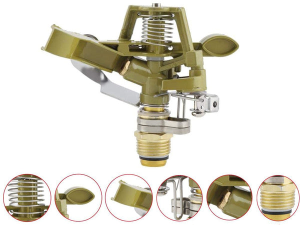 360° kampu besisukantis pulsuojantis metalinis vejos purkštuvas