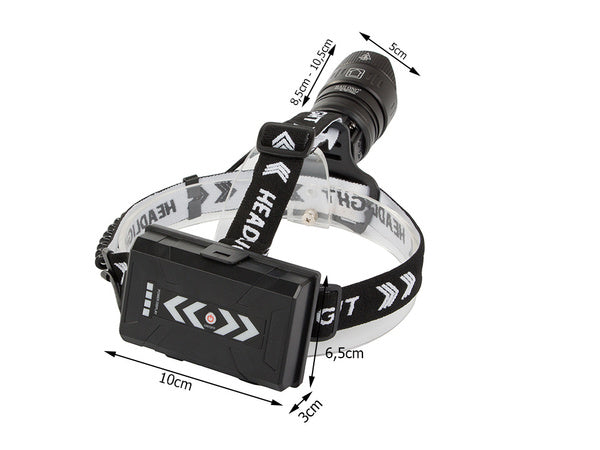 Bailong vadovaujamas priekinis žibintas xhp360 powerbank priartinimas