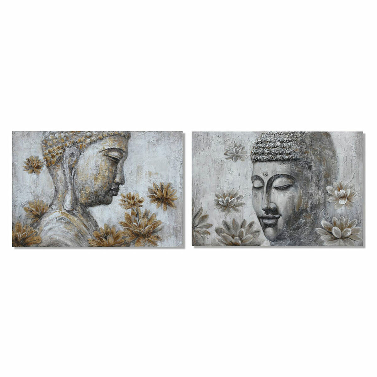 Paveikslas DKD Home Decor 120 x 2,8 x 80 cm Buda Rytietiškas (2 vnt.)