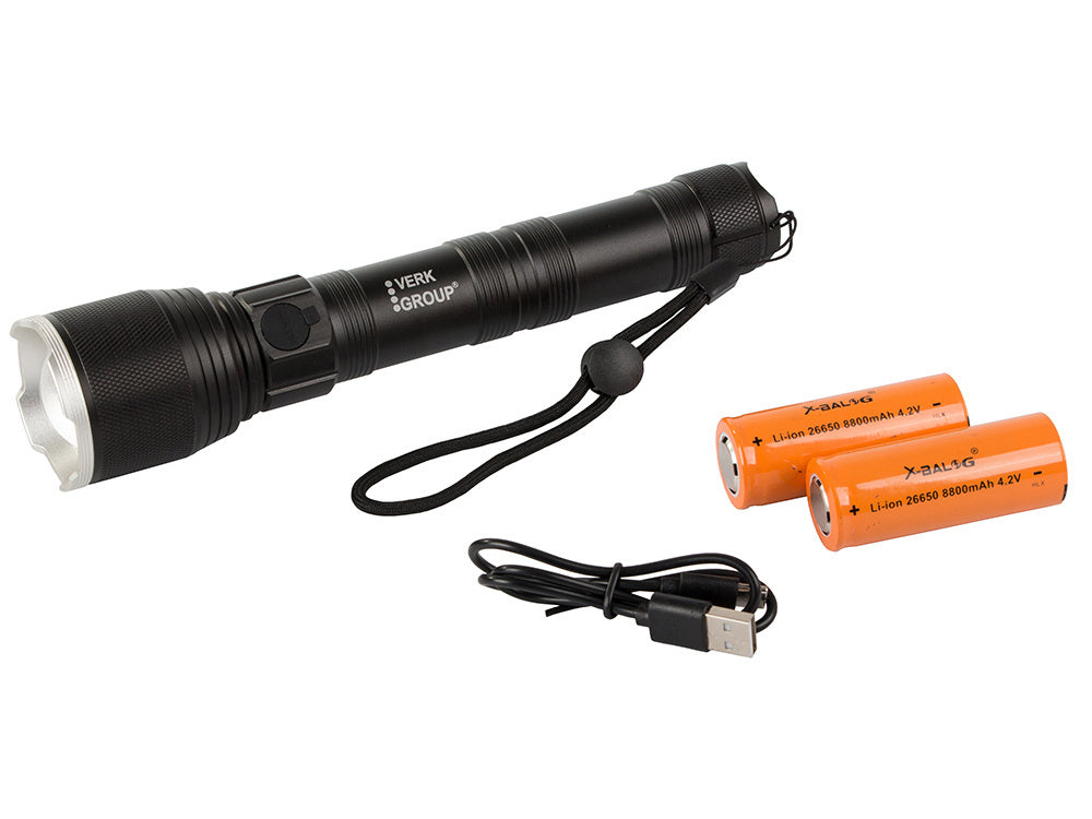 Karinis policijos žibintuvėlis cree xhp160 galia
