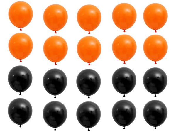 Helovino balionų rinkinys juodai oranžinis 20vnt.
