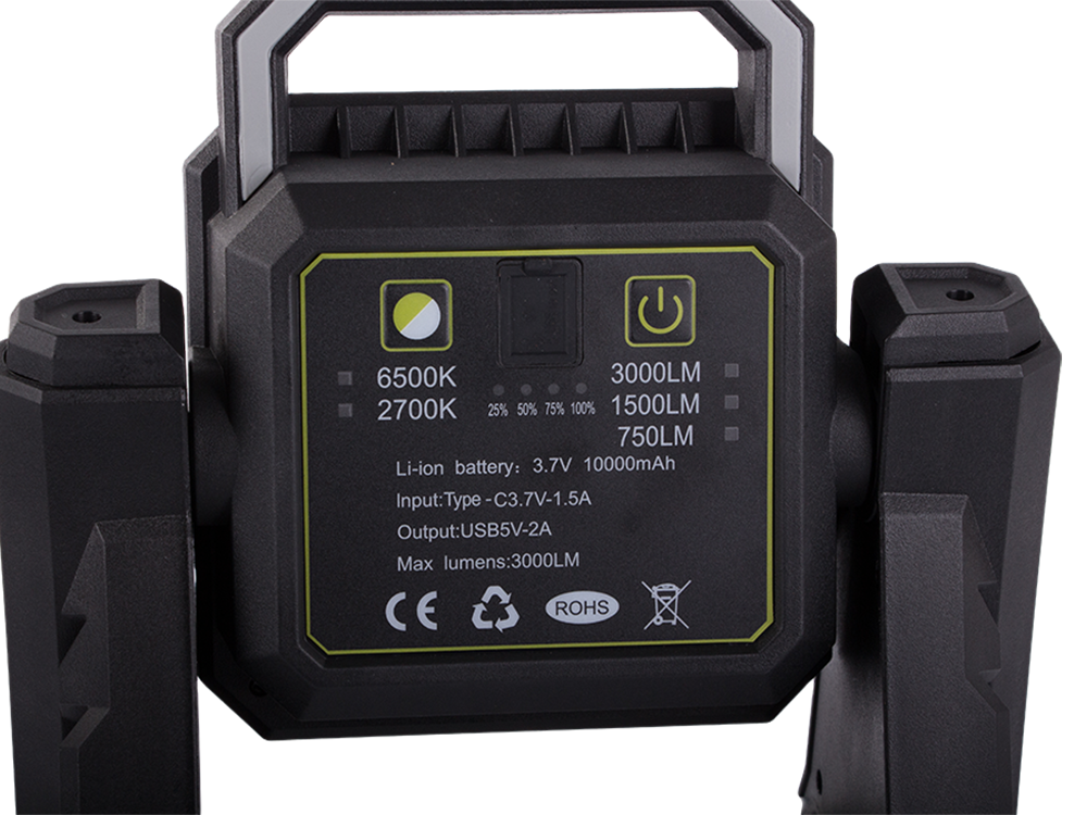 Halogeninis prožektorius įkraunamas led cob usb