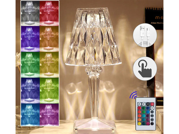 Stalinė lempa led krištolo rgb usb nuotolinio valdymo pultas
