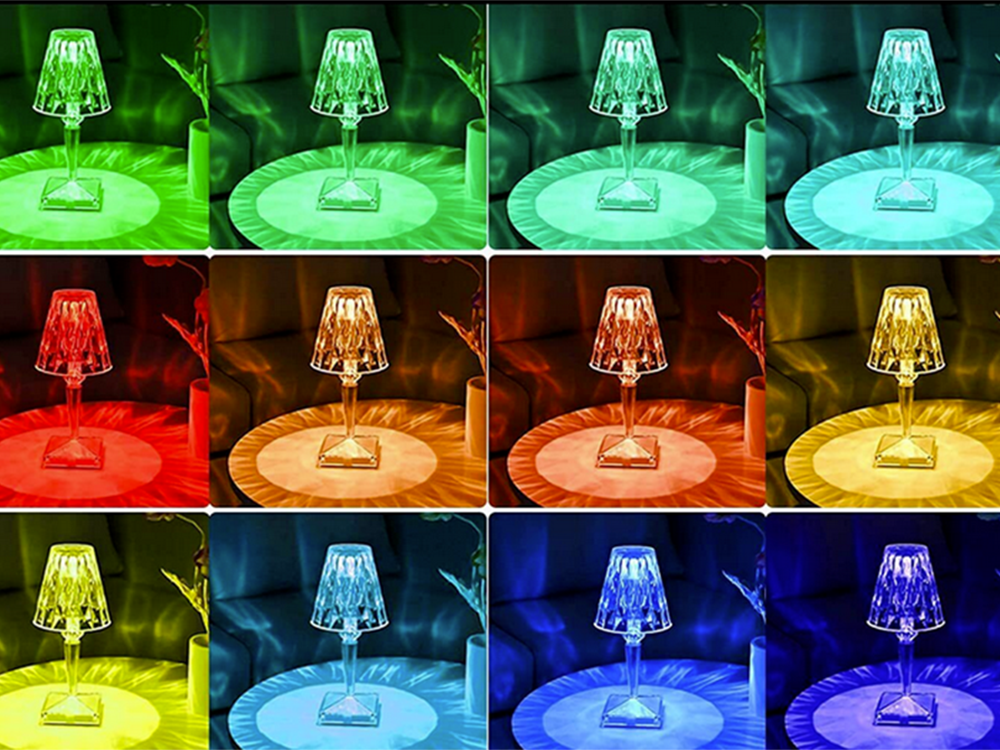 Stalinė lempa led krištolo rgb usb nuotolinio valdymo pultas