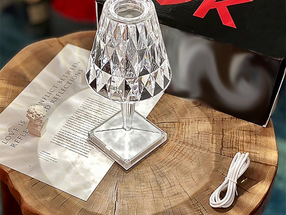 Stalinė lempa led krištolo rgb usb nuotolinio valdymo pultas