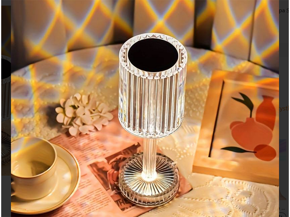 Stalinė lempa led krištolo rgb usb nuotolinio valdymo pultas