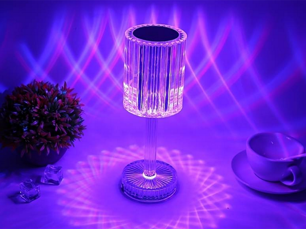 Stalinė lempa led krištolo rgb usb nuotolinio valdymo pultas