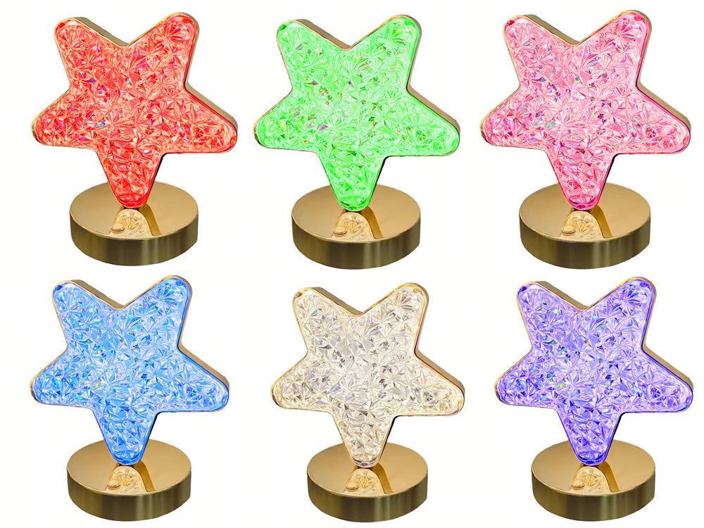 Stalo žvaigždė naktinė šviesa krištolo vadovaujama rgb usb