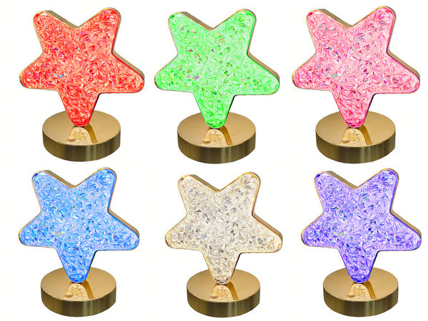Stalo žvaigždė naktinė šviesa krištolo vadovaujama rgb usb