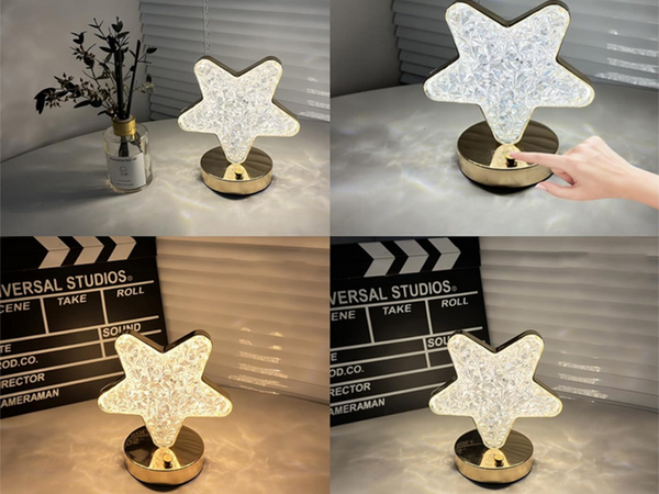 Stalo žvaigždė naktinė šviesa krištolo vadovaujama rgb usb