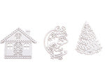 Medinės kalėdinės eglutės dekoracijos 20 vnt. Pakabukai baubliai ornamentai