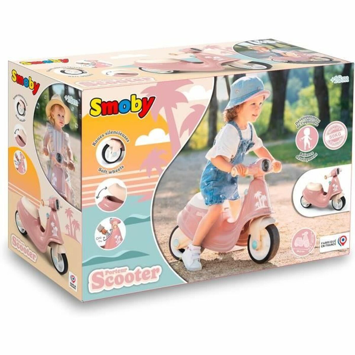 Triratis Smoby scooter Rožinė