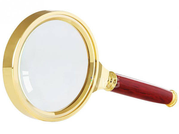 Klasikinis rankinis lupa 80 mm auksinis stiklas elegant
