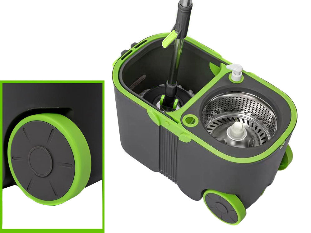 Rotacinės šluostės 360 turbo kibiro rinkinys 2x mikropluošto pagalvėlės