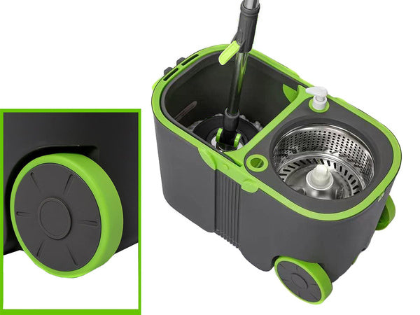 Rotacinės šluostės 360 turbo kibiro rinkinys 2x mikropluošto pagalvėlės