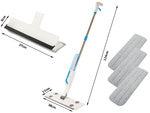 Plokščių mopas su spray spray window washer 3x trinkelės 2in1