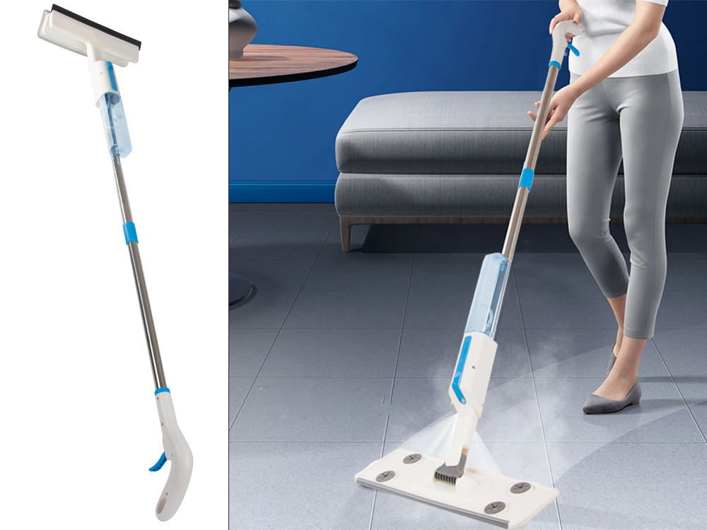 Plokščių mopas su spray spray window washer 3x trinkelės 2in1
